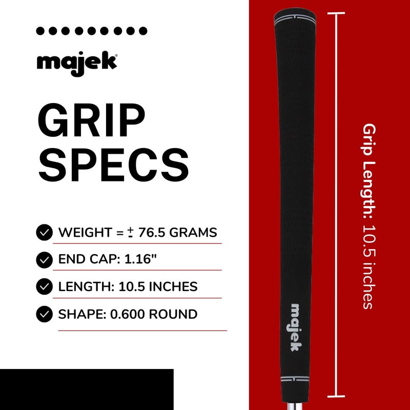 Majek Grips 13 Men's Majek Jumbo Size Tour Pro Velvet Golf Grips - Image 4
